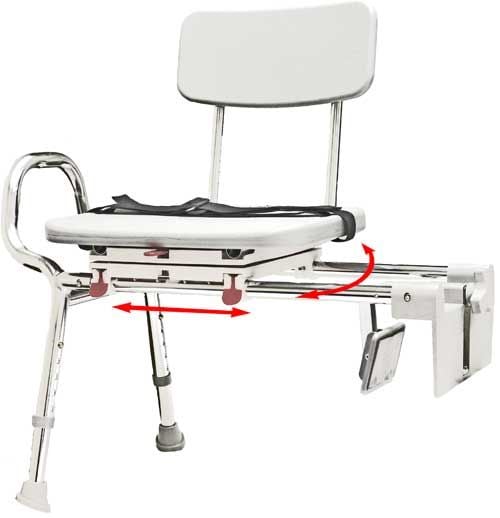 Tub Mount Transfer Bench | Eagle Health Sliding Shower Chair