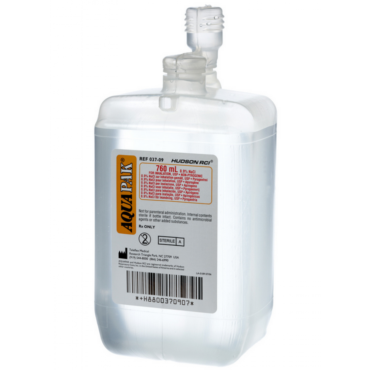AquaPak Oxygen Humidifier Sterile Water, BUY Hudson RCI, 03700, 00640,  00340.
