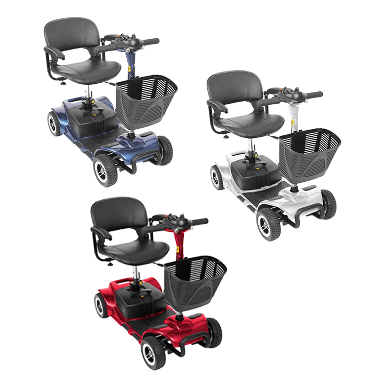 Vive 4 Wheel Mobility Scooter - Blue, Black, Silver, Red (MOB1027)