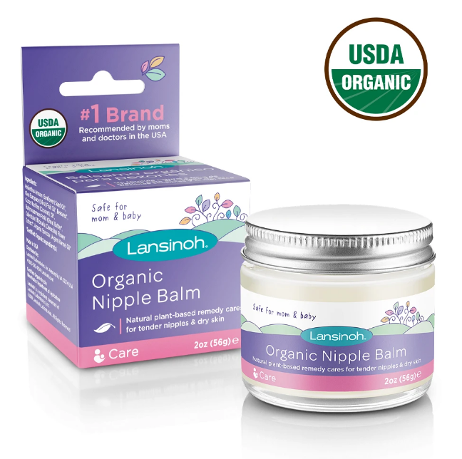 Lansinoh Lanolin Nipple Cream (1.41 Ounces) and Organic Nipple Balm (2  Ounces), Breastfeeding Essentials, 1 Count Each