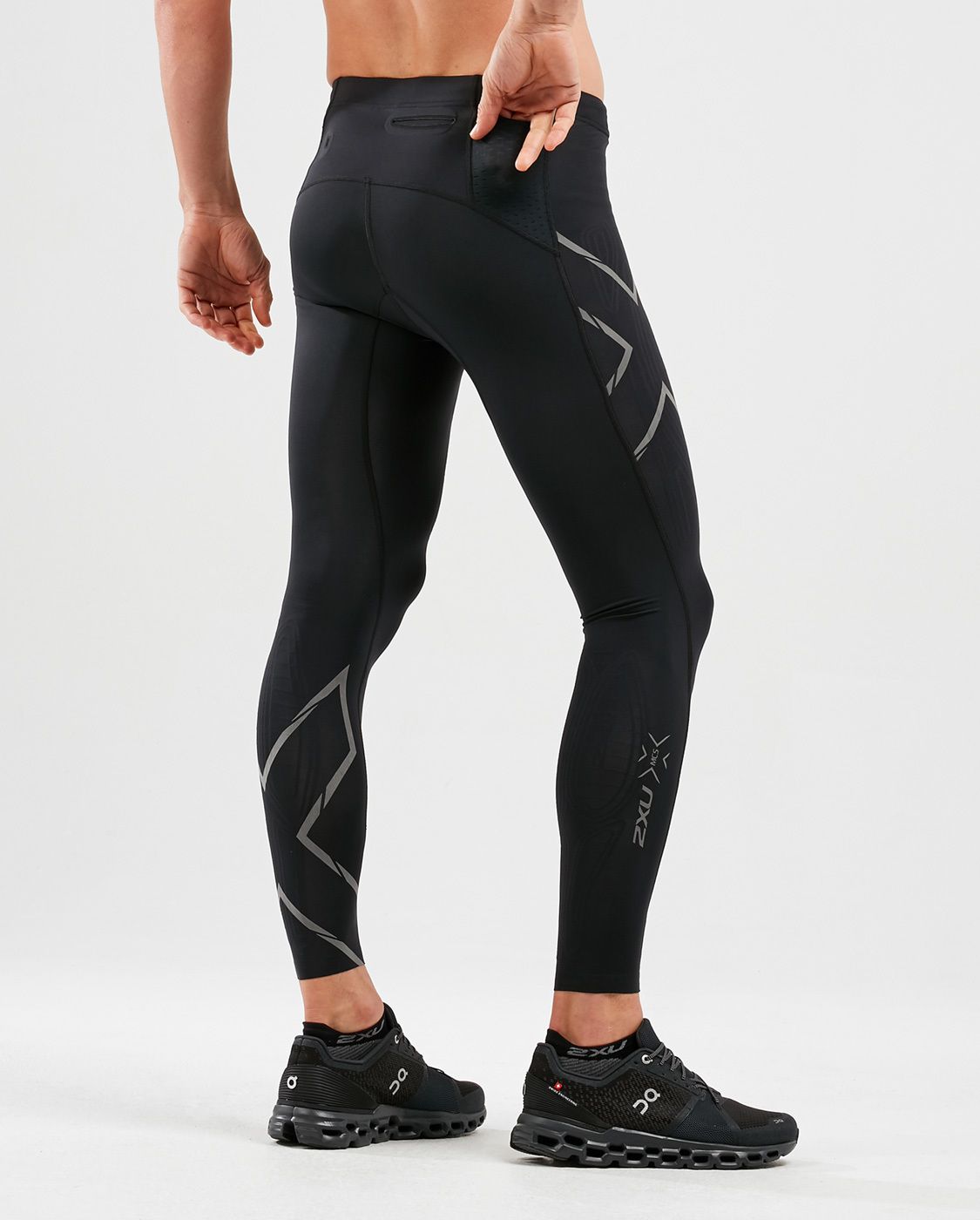 2XU MCS Run Compression Tights for Men with Back Storage | Vitality Medical