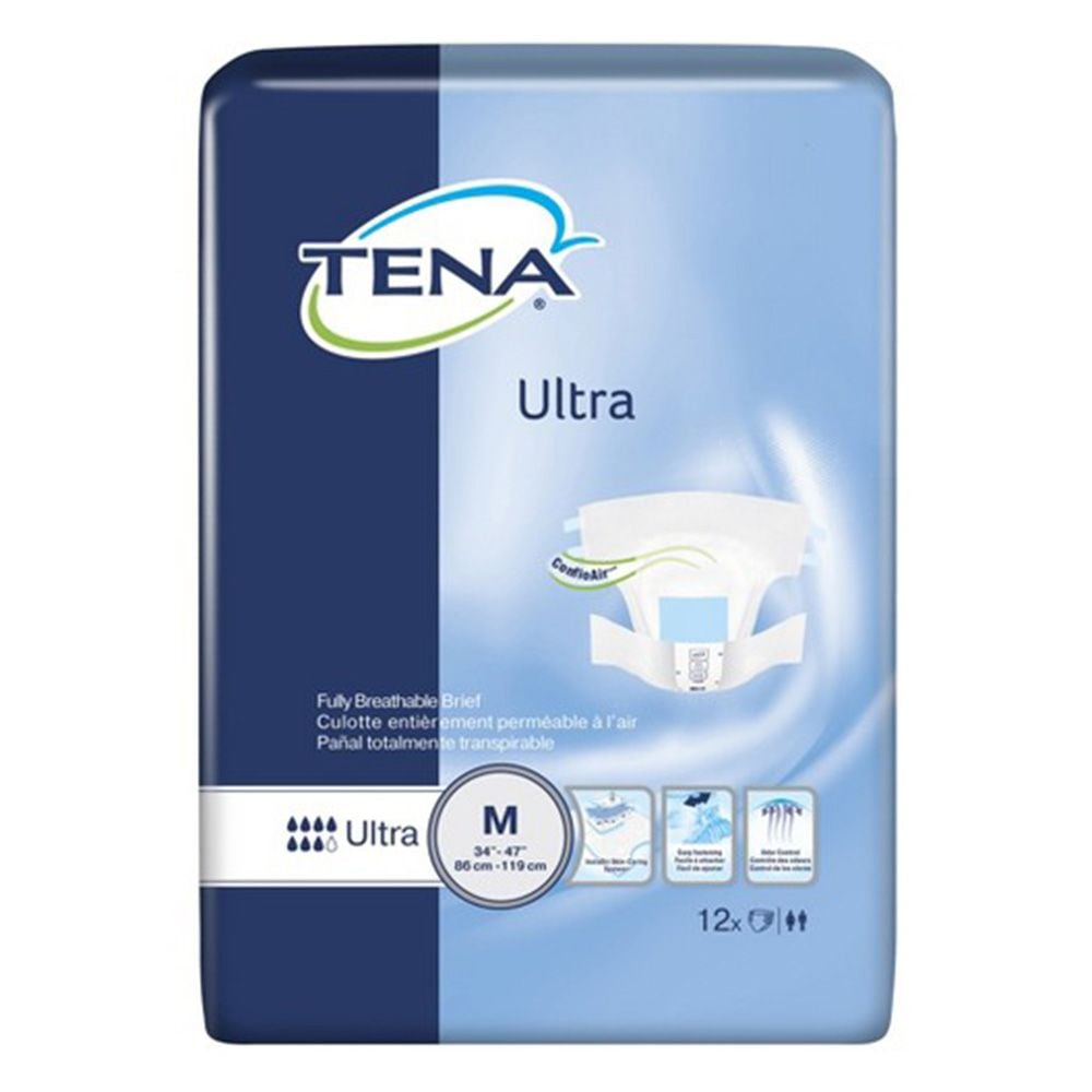 Stretch Ultra Briefs: Incontinence Briefs For Women and Men 1 Pack and 2  Packs - TENA