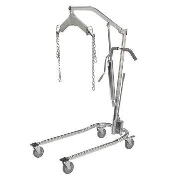 Manual Hydraulic Deluxe Chrome Plated Patient Lift with Six Point Cradle